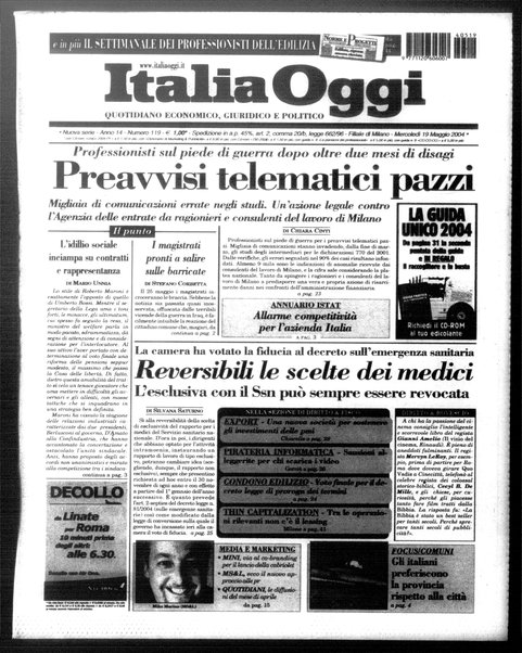 Italia oggi : quotidiano di economia finanza e politica